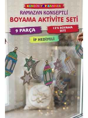T Tuğset Etiket Ramazan Konseptli Boyama Aktivite Seti Kendin Yap Ramazan Banner Ramazan Süsü -T1565