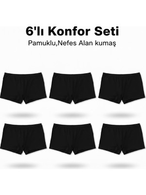 Woan Bayan Boxer 6’lı Set Pamuklu ve Nefes Alan Konfor Iç Giyim