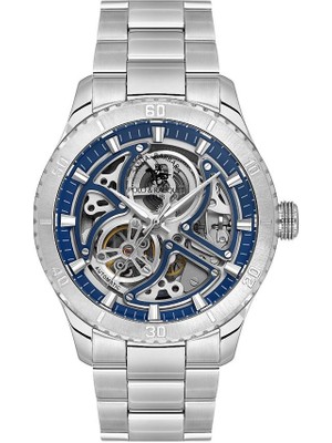 Santa Barbara Polo & Racquet Club Santa Barbara Polo Racquet Club SB.1.10572-3 Fosforlu Indislere Sahip Cam Kapaklı Otomatik Mekanizmalı Çelik Kordonlu Metalik Renk Erkek Kol Saati