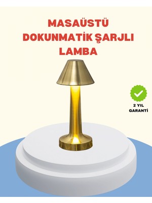 Narnuga Şarjlı Masa Lambası 3 Işık Modu Kademesiz Karartma Metal Gövde