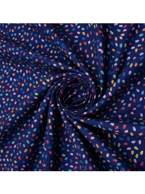 Podyum Baskı Sulu Boya Efektli Lacivert Desenli Dijital Baskılı Döşemelik Koltuk Kumaşı, Kırlent, Minder Kumaşı 100X140