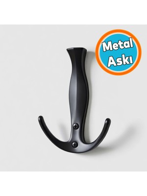 Nzb Siyah Metal Portmanto Askı Duvar Askısı Modern Askılık Ceket Mont Anahtar Askısı