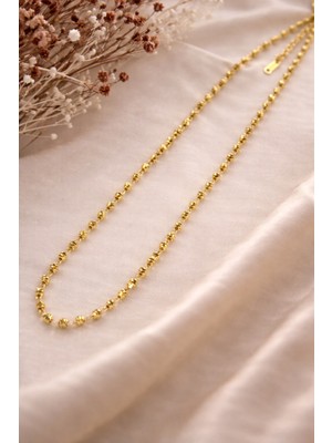 Stainless Steel Dorika Altın Renk Çelik Kolye – 60 cm | Premium Işıltılı Günlük & Şık Stil