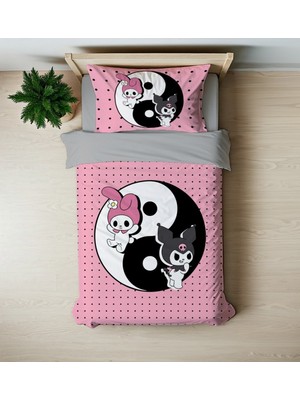 Sarel Sanrio Çizgi Film Baskılı 3D Tek Kişilik Nevresim Takımı