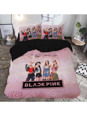 Sarel Blackpink Baskılı 3D Çift Kişilik Nevresim Takımı