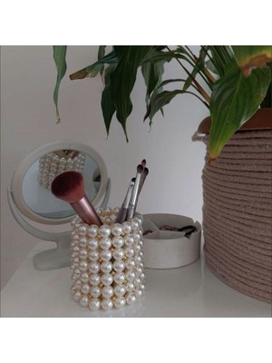 Ravinity Gold Boncuk Detaylı Inci Fırçalık Incili Dekoratif Eşya