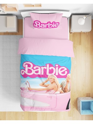 Sarel Barbie Pembe 3D Tek Kişilik Nevresim