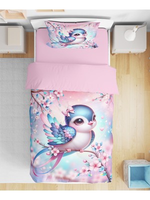 Sarel Sevimli Kuş Motifli 3D Tek Kişilik Nevresim