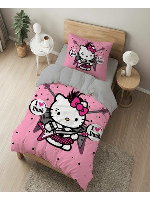Sarel Hello Kitty Baskılı 3D Tek Kişilik Nevresim Takımı