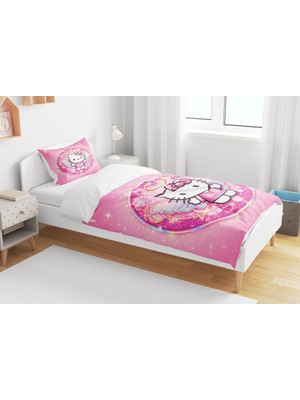 Sarel Hello Kıtty Baskılı 3D Tek Kişilik Nevresim