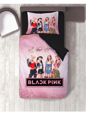 Sarel Blackpink Baskılı 3D Tek Kişilik Nevresim Takımı