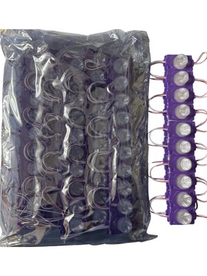 Powerr Led Aydınlatma 100 Adet 12 Volt 1.5 Watt Tek Lensli Turkuaz 3030 LED Modül IP65 1 Paket