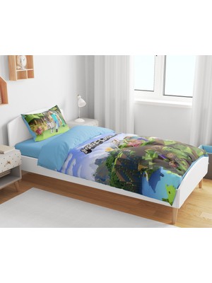 Sarel Minecraft Baskılı 3D Tek Kişilik Nevresim