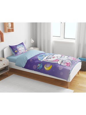 Sarel Uykucu Tavşan Grup Baskılı 3D Tek Kişilik Nevresim