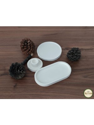 Han Crafts 3'lü El Yapımı Şamdanlık, Mumluk, Takı, Saksı Altlığı Organizer Sehpa Düzenleyici Set