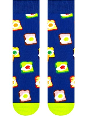 Carnaval Socks Yumurtalı Tost Desenli Mavi Renkli Soket Çorap