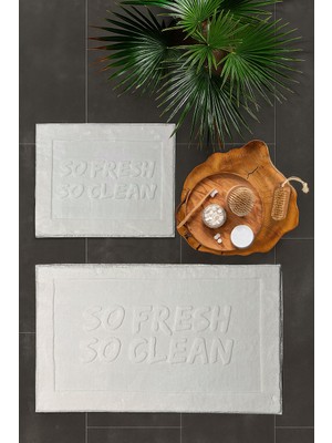 Merinos Pamella 2 Li Banyo Paspas Takımı Aura Krem