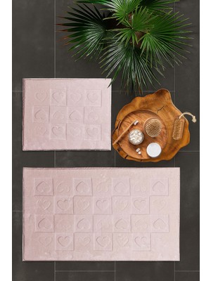 Merinos Pamella 2 Li Banyo Paspas Takımı Bliss Pudra