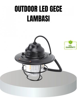 Narnuga Retro Kamp Lambası Su Geçirmez Taşınabilir Gece Işığı Uzun Pil Ömürlü