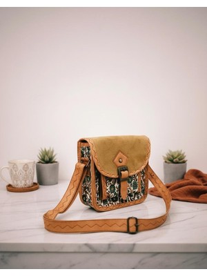 Otantik Desenli & Süet Detaylı Bohem Omuz Çantası