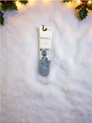 Ekinoks Hayvan Figürlü Dikişsiz Termal Erkek Çocuk Külotlu Çorap - RYZEÇ018 - Gri - 5 - 6 Yaş Gri