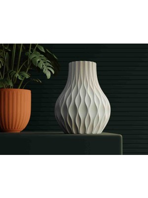 Hanart Dekoratif Şık Modern Vazo 20 cm Beyaz