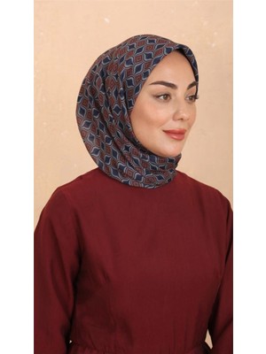 Lo'cella Pamuklu Soft Eşarp 4522-11 Lacivert-Kırmızı