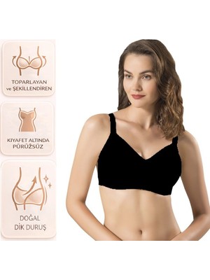 Bipamuk Kadın C Toparlayıcı Küçültücü Premuım Sütyen Doğal ve Dengeli Görünüm