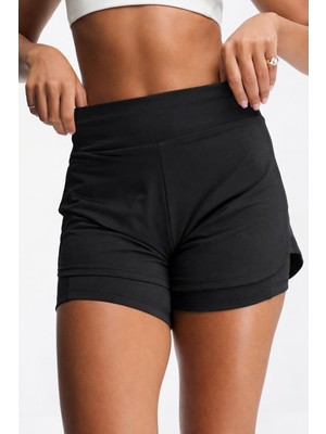 Nike Training Bliss Dri Fit 3" 2n1 Short Kadın 3 Cepli Taytlı 8cm Şort Siyah