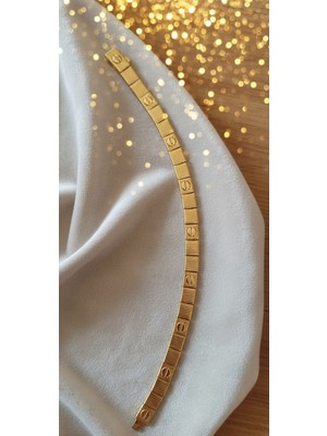 Stainless Steel Premium Vida Detaylı Çelik Bileklik – Altın Kaplama, Luxury Edition