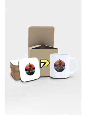 Goril Tasarımlı Baskılı Kupa Bardak Seti, Eğlenceli Özel Hediye Mug