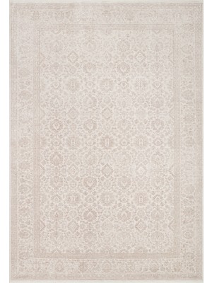 Eko Halı Mahal Mood 03 Cream Beige Viskon ile Üretilen Modern Vintage Desenli Sık Dokuma Makine Halısı