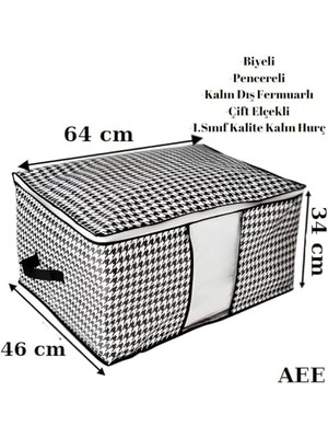 5 Adet Boy Pencereli Hurç Seti 64X46X34 Büyük Boy Yorgan Hurcu Battaniye Yastık Altı Dolap Üstü Çeyiz Bohçası Düzenleyeci Organizer