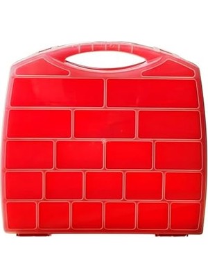 20 Bölmeli Organizer, Küçük Parçalar Saklama Kutusu, Şeffaf Plastik Alet Düzenleyici Saklama Kutusu Vidalar, Cıvatalar, Çiviler, Boncuk Için Avandanlık Kırmızı