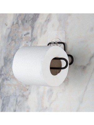 Yapışkanlı Siyah Açık Tuvalet Kağıtlığı Wc Kağıtlık Tutucu, VYDGR00001298