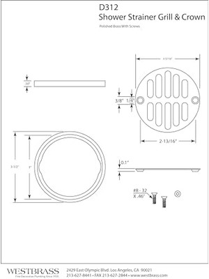D312 Duş Süzgeç Set Taç ve Izgara, D312-26