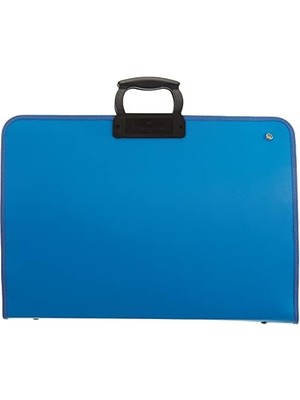 Proje Çantası Mavi, 38X55 Cm, Askılı Taşıma, Kalemlikli, Sert Kapaklı, El Yormayan Ergonomik Kulp