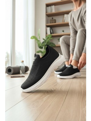 Enoch Erkek Örgü Dokulu Bağcıksız Geçmeli Esnek Tabanlı Günlük Yürüyüş Ayakkabısı