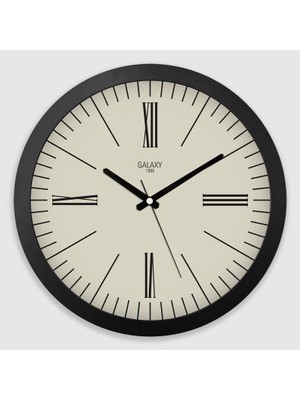 Premium Serisi Roma Rakamlı Modern Kadranlı Duvar Saati 35 cm Siyah