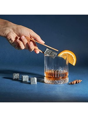 Husband Tasarımlı Ahşap Kutulu Tekli Glasgow Viski Kadeh Seti + 4 Soğutucu Taş Seti