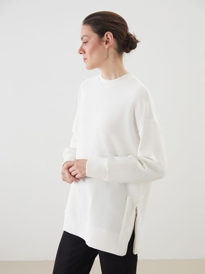 Lc Waikiki Yeni Sezon Bisiklet Yaka Oversize Kadın Sweatshirt Tunik