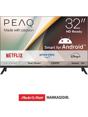 Peaq 32A7000 32 Inç 80 Ekran Dahili Uydu Alıcılı Android Smart Hd LED Tv