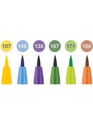 Pen Çizim Kalemi Fırça Uçlu Yaz Serisi 6'lı