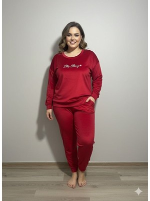 Miss Mavera Büyük Beden Kafide Pijama Takımı