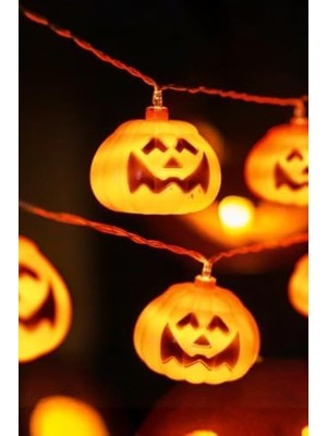 Bayramı Halloween Pilli Balkabağı LED 12 Li