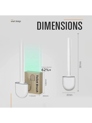Mta High-Tech Silikon Tuvalet Fırçası, Kavisli Tasarım, Çizik Bırakmayan Başlık, Silikon Tuvalet Fırçası, Duvara Yapıştırmalı, Tuvalet, Küvet, Banyo Fırçası, Temizleme Fırçası