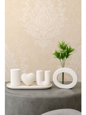 Szn Home Design Dekoratif I Love You Vazo Sunumluk Ev Dekorasyon Set (Çiçekler Dahil Değildir)
