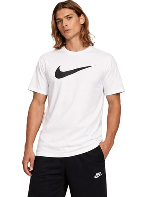 Nike Sportswear Futura Swoosh Logo Tee T Shirt Unisex Baskılı Tişört Beyaz