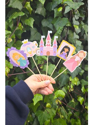 Pekshop Prenses Tema Kürdan Süsleri Lüks Büyük Boy 10LU Paket