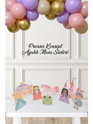 Pekshop Prenses Tema Ayaklı Pano Seti Doğum Günü Masa Üstü Panolar
